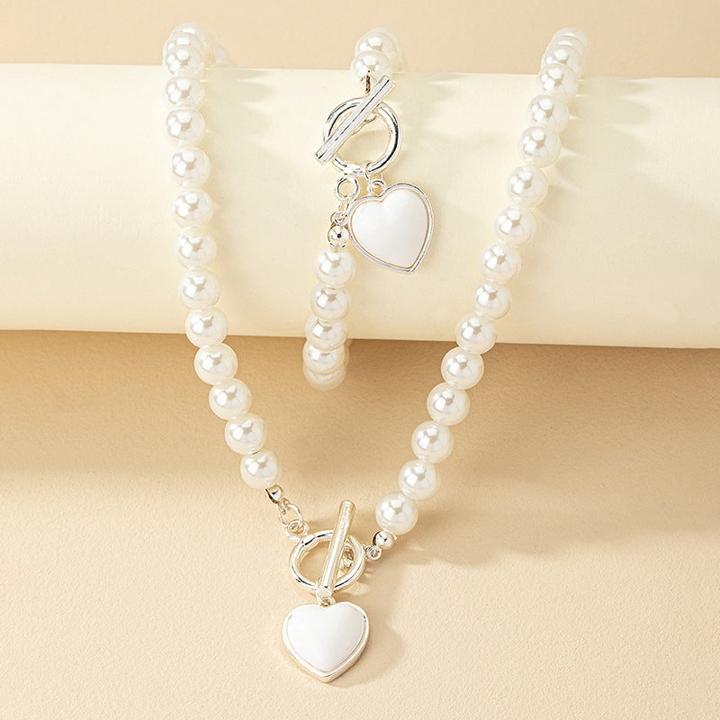 Necklace Set Female With Hearts Clavicle Chain