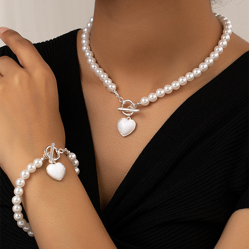 Necklace Set Female With Hearts Clavicle Chain