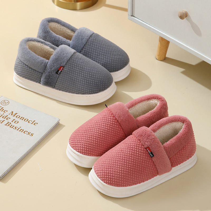 unisex Cotton Shoes Warm Thick Outerwear Plus Velvet Slipper
