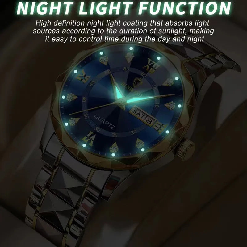 Quartz Wristwatch Original Waterproof Stainless Steel