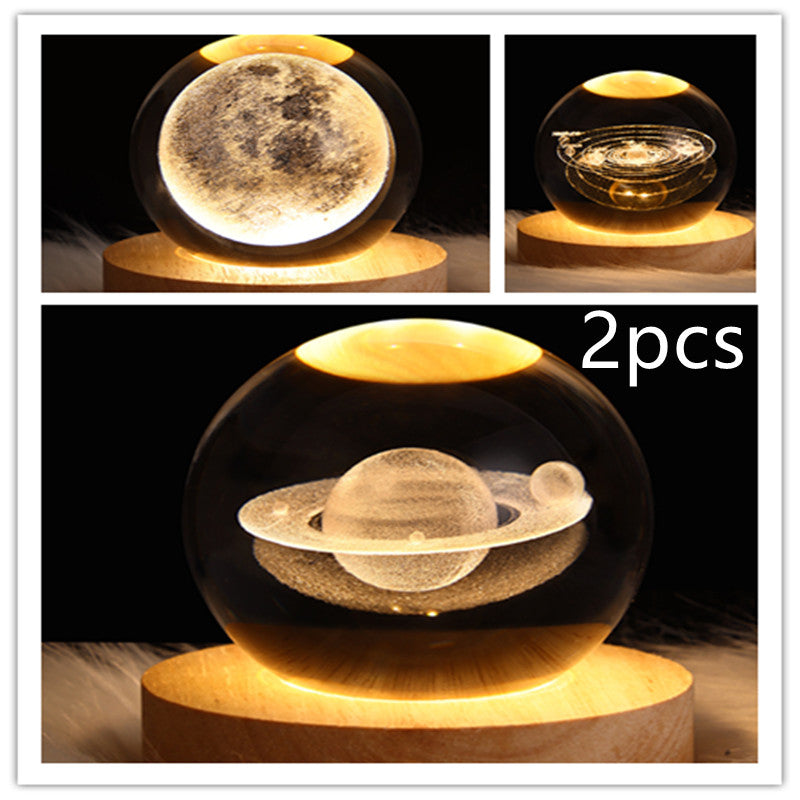 Galaxy Crystal Ball 3D LED Night Light