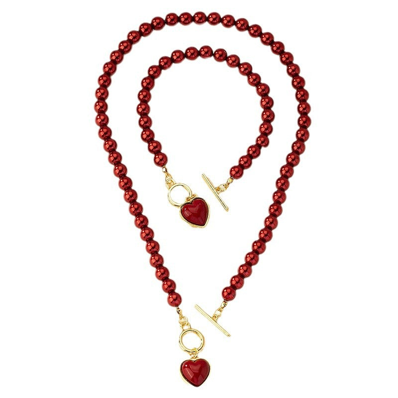 Necklace Set Female With Hearts Clavicle Chain