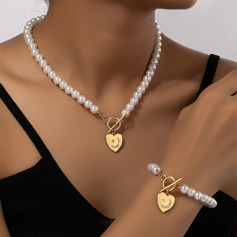 Necklace Set Female With Hearts Clavicle Chain