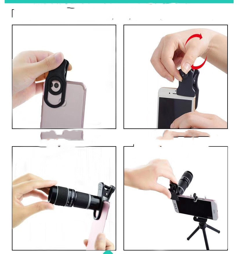 HD Telephoto Mobile Phone Lens Monocular Telescope Universal 18 Times Zoom External