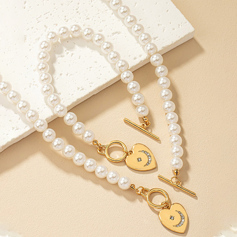 Necklace Set Female With Hearts Clavicle Chain