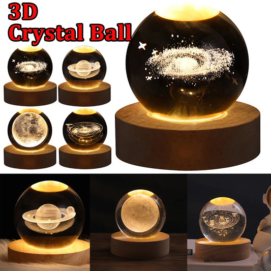 Galaxy Crystal Ball 3D LED Night Light