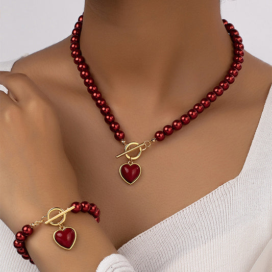 Necklace Set Female With Hearts Clavicle Chain